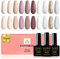 YSUVIN UV Nagellack, 10 Farben Nude Beige Rosa Weiß Grau Glitzer Gold Silber Gel Nagellack Soak-Off UV Gellack für Anfänger DIY Nail Art Maniküre Salon, Langlebig, 8ML