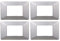 4 Pezzi Placche Compatibile Con Vimar Plana, Placche In Plastica (3 Posti/Moduli,Silver)