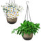 YuanDiann Hängend Blumentopf 2er Set, Selbstbewässernder Baumwollseil Hängepflanztopf Blumenampeln zum Aufhängen für Pflanzen Innen, Auße Grau ø21cm x 20cm