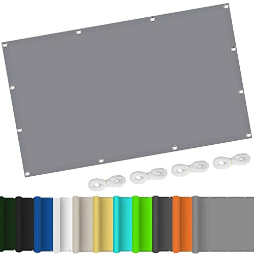 Sonnensegel Wasserdicht Rechteckig 5 x 7 m Sonnenschutz Windschutz Outdoor Schattiernetz mit Ösen und Befestigungsseile für Balkon Terrasse Garten Outdoor, Hellgrau