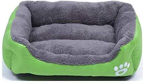 Lit pour Chien et Chat de Petite Race Coussin de Couchage pour Chien Panier Doux et Lavable Canapé pour Chat Vert Taille L