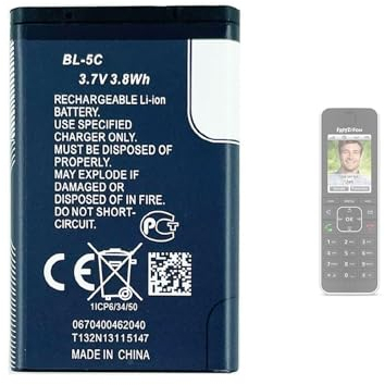 Aousavo BL-5C A051 ersatz akku Kompatibel mit Fritz! Fon C6 A051/Telekom Sinus 806/Snom M65/Swisstone BBM 300, BBM 320, BBM 400