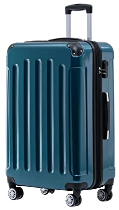 BEIBYE Hartschalen Koffer Trolley Rollkoffer Reisekoffer 4 Zwillingsrollen Polycabonat (Pale Green, 76cm -110L)