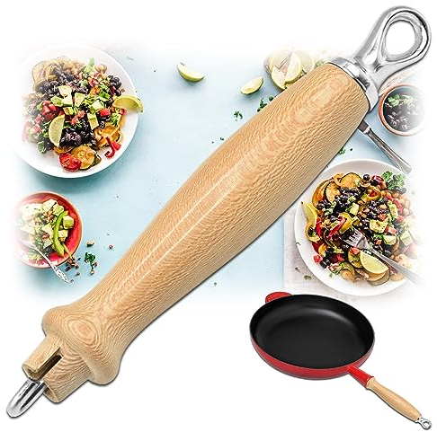 322 Replacements Handles Compatible with Le Creuset Frying Pan Replacement Sturdy Wooden Handle