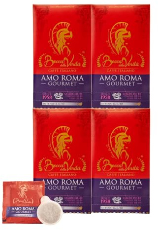 BOCCA DELLA VERITA - Boîte de 60 dosettes E.S.E. Sabor AMO ROMA Gourmet, Capsules compatibles avec les machines à café E.S.E. dm 44mm, 100% Made in Italy