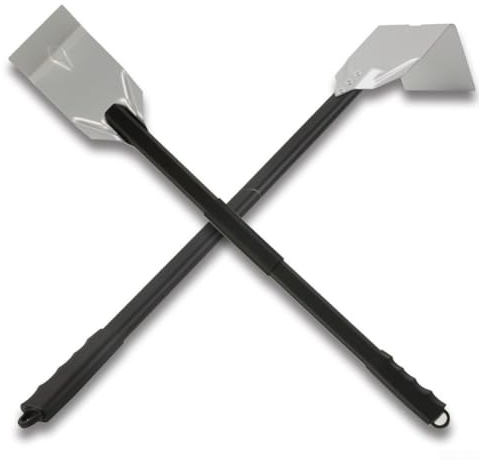 Large BBQ Pizza Ash Hook Pizza Oven Ash Cleaning Utensils Matching Extended Aluminum Handle Oven Scraper For Pizza Lovers
