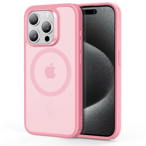 ESR for iPhone 15 Pro Case, Compatible with MagSafe, Military-Grade Protection, Yellowing Resistant, Scratch-Resistant Back, Magnetic Phone Case for iPhone 15 Pro, Classic Series, Pink