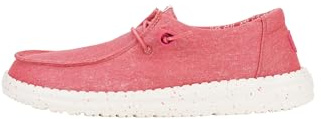 HEYDUDE - Wendy Stretch Canvas Damen - Slip-On Flache Schuhe - Ballerinas, Washed Red, 38 EU