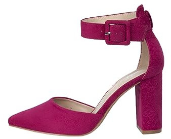 Rio Fiore Decolleté da donna, 8,5 cm, con tacco a blocco, nero/blu/blu navy/menta/rosso/viola/fucsia/verde scuro/verde, tessuto, décolleté comode con tacco, 2062A-9-J, Fucsia, 35 EU