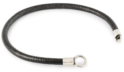 Trollbeads Original Lederarmband ohne Verschluss (20 cm, Single Lederarmband Schwarz)