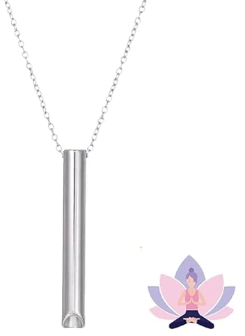 Pack of 1 Stress Relief Necklace Pendant Hoki Necklace Against Anxiety Meditation Breath Necklace Anxiety Necklace Stainless Breathing Necklace Anxiety Portable Anxiety Relief Necklace (Stahlfarbe)