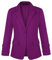 MINTLIMIT Blazer da donna con maniche a 3/4 increspate, un bottone, tasche con patta e tasche, casual, lavoro, ufficio, top cappotto capispalla, P-viola, 48