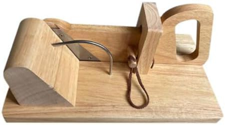 MEHOOSPVN Sausage Guillotine - Wood & Stainless Steel Slicer, Manual Cutter for Sausage, Ham, Chorizo & More