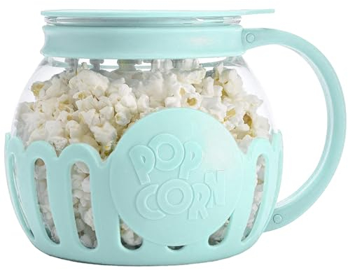 Popcorn Maker Popcorn Machine, The Pop Pot Microwave Borosilicate Glass Bowl & BPA, Popcorn Jar, Healthy Fat-, Movie-Style Popcorn, Low Calorie, Dishwasher Safe, 2.25 Quart, Easy Clean