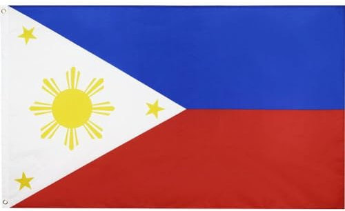 Lpitoy Philippinen-Flagge, Groß, 90 X 150 cm, 2 Messingösen, Philippinischer Philippinischer Nationalflagge Für Party, Festival, Feier, Sport, Aktivitäten, Garten, Zuhause, Innen- Und Außendekoration