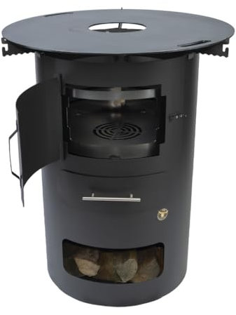 Komplettset – Multifunktionstonne mit 100cm Feuerplatte in 8mm Stärke #2001 – Feuerkorb & Zubehör – A. Weyck Tools Vielseitige Dutch Oven Station, Feuertonne & Grillfass – Hitzebeständig bis 700 Grad