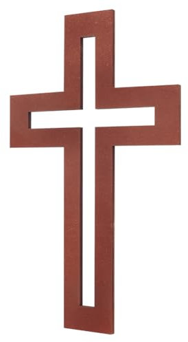 NBEADS Cruces de Madera Montadas en la Pared, Cruz de Madera Decorativa Cruz de Madera de Jesucristo para Colgar de 25cm para Decoración de Pared del Hogar, 5mm de Grosor