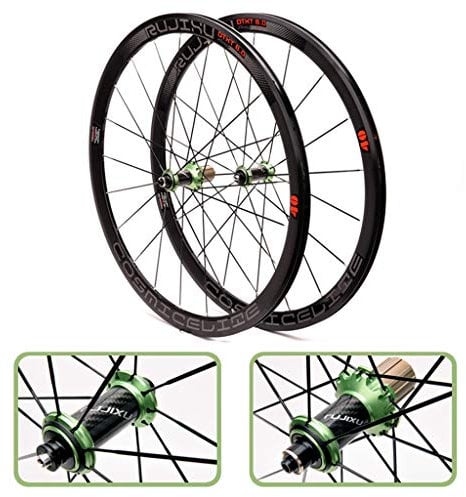 Road Bikes Wheel 700c Racing Bicycles Wheelset Alloy Double Wall Rim 40mm 8/9/10/11 Speed 6 Palin Bearing Carbon Fiber Hub Quick Release V Brake 1900g