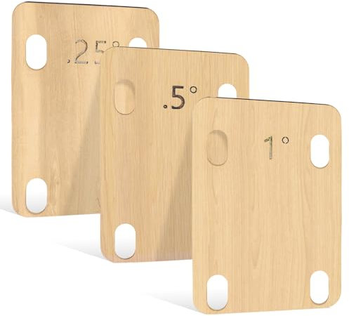 WANDGU Gitarrenhals Shim Ahornholz: 3 Stück Professionelle Gitarrenhals Unterlegscheiben E-Gitarre, Präzisionskalibriert Bass Hals Shim Reparatur für Gitarren/Bass-Reparatur (3er-Set)
