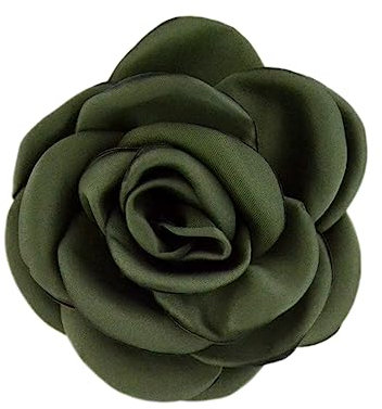 Lot de 10 têtes de roses artificielles de 9 cm - Roses artificielles pour le bricolage - Accessoires de roses en tissu pour bricolage, artisanat, fête, maison, mariage, vert armée