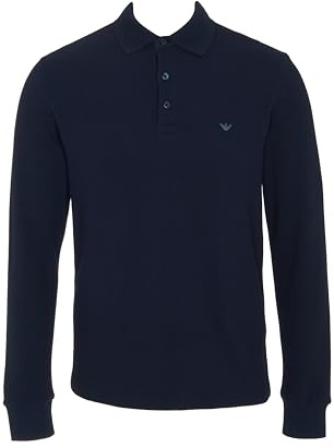 Emporio Armani Herren-Polo-Sweatshirt, ikonisch, Größe XL, Blau, blau, XL