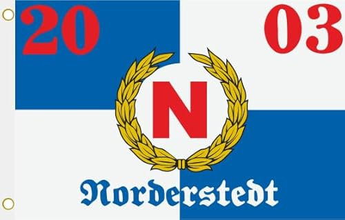 U24 Bandiera Norderstedt 2003 blu/bianco bandiera da issare 90 x 150 cm