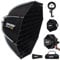 Bowens Mount Softbox 60cm LAPGOOD FS60 Softboxen, Quick Release Faltbare Softbox mit Honeycomb Gitter, S-Typ Blitzhalterung, Bowens Mount und Tragbartasche, Soft Box für Studio Photography Video Blitz