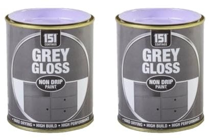 PNJB Non-Drip Grey Gloss Paint, Hard Drying Performance, Multi-Purpose, Paint for Metal, Wood, Plastic, and Walls with Perfect Finish 300ml (2PCS)