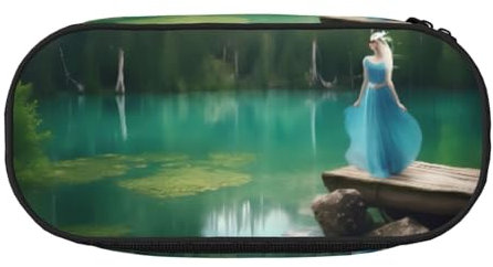 YQxwJL Federmäppchen mit See-Feen-Aufdruck, großes Fassungsvermögen, schwarz, Stifteetui, Organizer für Büro, Uni