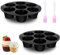 ZYNERY 2 Pezzi Stampo per Muffin da Forno con 7 Stampi Muffin Friggitrice Silicone Riutilizzabili Teglia per Antiaderente Stampo Cupcake con 2 Spazzole in Silicone (22cm)