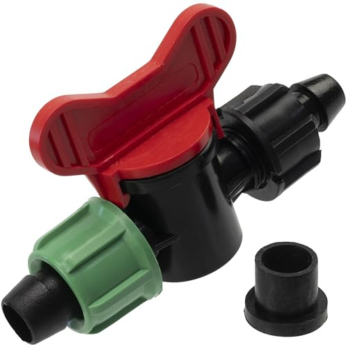 AERZETIX - Lot de 8 Vannes de Dérivation avec Joint pour Tuyau d'Irrigation Goutte à Goutte 16 mm | Pression Supportée 4 Bars | Robinet d'Arrêt Système d'Arrosage en Plastique Équipement Jardinage