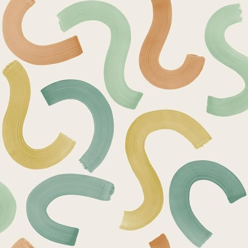 Holden Storybook Curly Confetti Playful Kids Wallpaper for Nurseries, Bedrooms, Playrooms Teal/Ochre/Orange (14111)