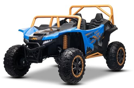 Elektrisches Ride-on Buggy Artic CAT XXL 4x4 24V, blau, Zweisitzer, weiche Eva-Räder, leistungsstarke Motoren, Lithium-Batterie, MP3-Player mit Bluetooth, Hinterradfederung, Kunstledersitze