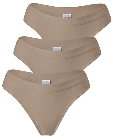 Yenita Damen Bustier, Hüftslip oder String -Baumwolle- 3er Set Sports Collection Unterwäsche - Sportliches Bustier & Slips für Alltag, Freizeit & leichte Sportaktivitäten wie Yoga/Pilates