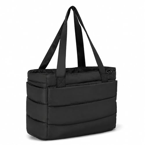 DEFAHN Laptop Tote Bag for Women 15.6 Inch Work Shoulder Bag | Fits 15.6 inch laptop with front pocket, side bottle pockets, luggage sleeve, D ring.