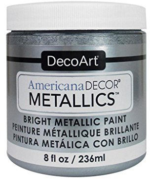 DecoArt Americana Décor Metallic Jar of Paint, Acrylic, Silver, 7 x 7 x 8 cm