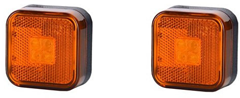 BUL BARS 2 x 4 SMD LED Orange Begrenzungsleuchte Seitenleuchte 12V 24V mit E-Prüfzeichen Positionsleuchte Auto LKW PKW KFZ Lampe Leuchte Licht Gelb Universal