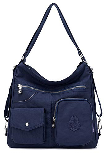 Outreo Umhängetasche, Handtasche, Damen, Umhängetasche, Rucksack, wasserdicht, für Schule, Reisen, Messenger, Blau