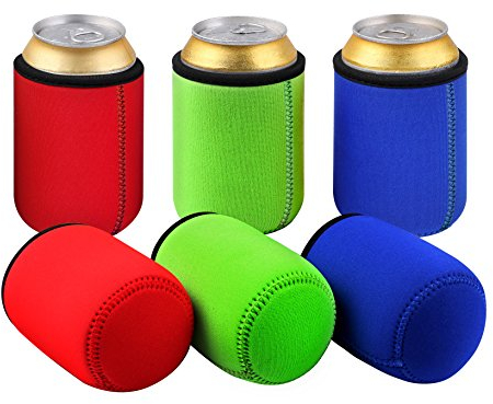 TAGVO Dosenkühler 6 in Packung (2 Rot X 2 Grün X 2 Blau) Bier Flaschenkühler für 0.33L Dosen