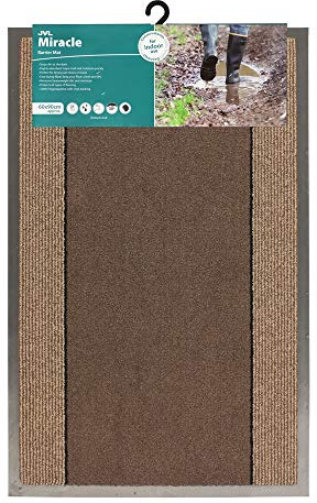 JVL Miracle Brown with Beige Stripes Barrier Mat, 60 x 90 cm