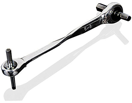 Nuzamas - Chiave a cricchetto 4 in 1 a 2 vie, strumento a mano, estremità doppia, misure 4, 5, 6, 8 mm