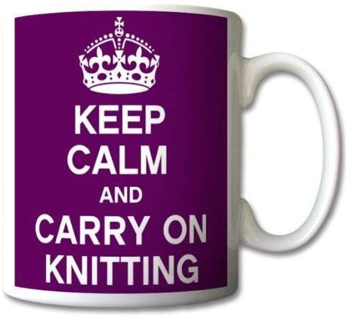 JMS we create smile Keep Calm and Carry On Knitting Mug Cup Gift Retro Home Office