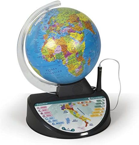 Clementoni 16238 Explorer Leuchtglobus, interaktive elektronische Globus, Lernspiel, 7 Jahre +