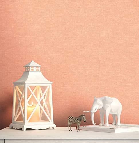 NEWROOM Tapete Orange Papiertapete Einfarbig - Kindertapete Kinder Rot Babytapete Uni Unifarbe inkl. Tapezier-Ratgeber