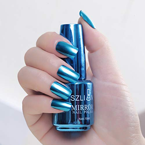 Metallic Mirror Effect Nagellack - Lange Dauerhafter Bunte Glänzende Chrom Nail Art Metall Lack 18ml
