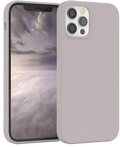 EAZY CASE Premium Silikon Handyhülle kompatibel mit iPhone 12/12 Pro, Slimcover mit Kameraschutz und Innenfutter, Silikonhülle, Schutzhülle, Bumper, Handy Case, Hülle, Softcase, Rosa Braun