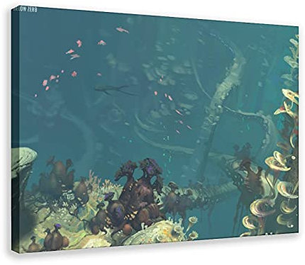 Subnautica 19 Leinwand-Poster, Wandkunst, Dekor, Bild, Gemälde für Wohnzimmer, Schlafzimmer, Dekoration, Rahmen: 40 x 60 cm