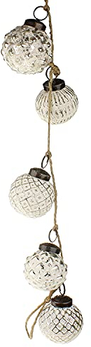 MACOSA CP45195 Christbaumkugeln Girlande 5er Weihnachtsdeko Baumschmuck Türkranz-Anhänger Weihnachtsbaum-Kugel Baumkugel Adventskranz Weihnachten Dekoration