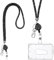 Vicloon Lanyard mit Kartenhalter, Kristall Lanyard Halskette mit Transparent ID Karten Halter, ID Card Holder Abzeichen Kit für Schlüsselanhänger und ID