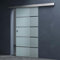 Mai & Mai Porta Scorrevole in Vetro 90x215cm, Porta Scorrevole in Vetro Satinato 8mm in 5 Strisce con Binario e Maniglia Rotonda, Distanza dal Muro 25mm, Amalfi TS11H-900